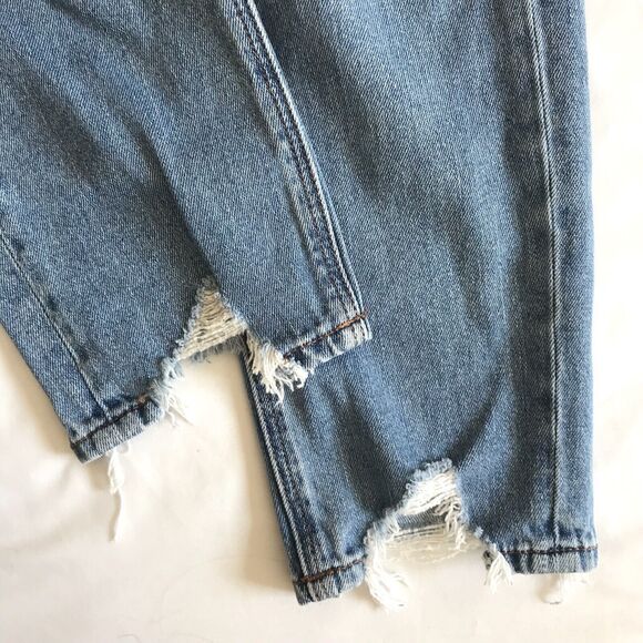 American Eagle 90s Jeans Womens 2 Mom Jean Destroyed Stretch Denim Distressed - Picture 8 of 12